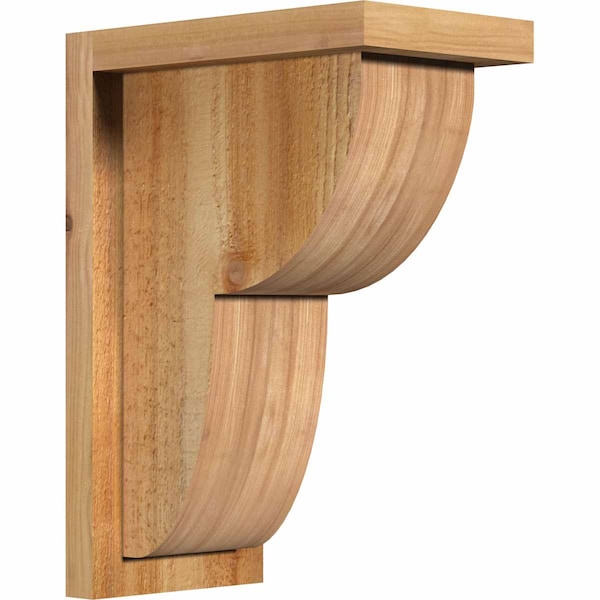 Ekena Millwork Crestline Rough Sawn Corbel w/Backplate, Western Red Cedar, 6"W x 10"D x 14"H COR06X10X14CRE01RWR - main